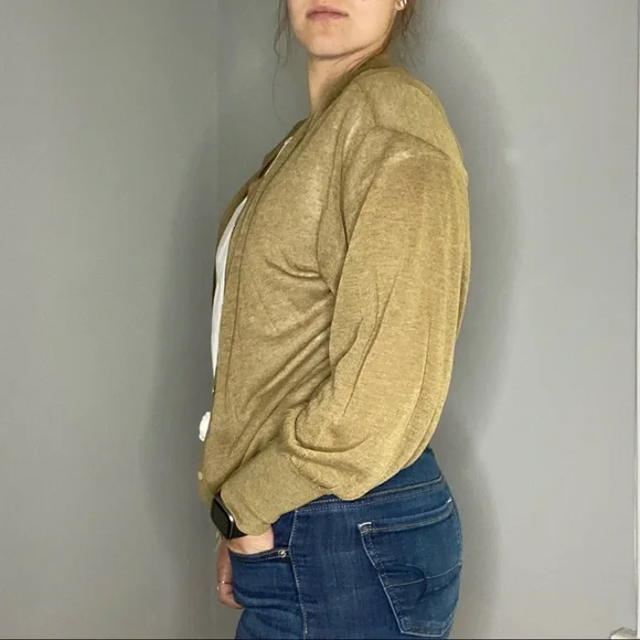 Zara Linen Blend Button Down Lightweight Cardigan Size Small - Picture 3 of 15